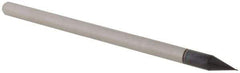 Accupro - 0.01" Diam, 0.015" LOC, 3 Flute Solid Carbide Ball End Mill - AlTiN Finish, Single End, 2-1/2" OAL, 1/8" Shank Diam, Spiral Flute - USA Tool & Supply