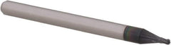 Accupro - 0.045" Diam, 0.067" LOC, 4 Flute Solid Carbide Ball End Mill - AlTiN Finish, Single End, 1-1/2" OAL, 1/8" Shank Diam, Spiral Flute - USA Tool & Supply
