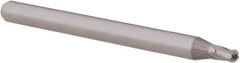Accupro - 0.075" Diam, 0.112" LOC, 4 Flute Solid Carbide Ball End Mill - Uncoated, Single End, 1-1/2" OAL, 1/8" Shank Diam, Spiral Flute - USA Tool & Supply