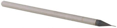 Accupro - 0.01" Diam, 0.015" LOC, 3 Flute Solid Carbide Ball End Mill - AlTiN Finish, Single End, 2-1/2" OAL, 1/8" Shank Diam, Spiral Flute - USA Tool & Supply