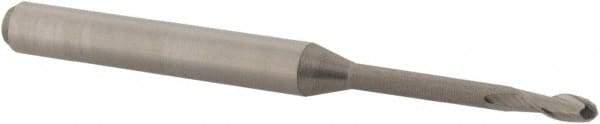 Accupro - 1/16" Diam, 0.186" LOC, 2 Flute Solid Carbide Ball End Mill - Uncoated, Single End, 1-1/2" OAL, 1/8" Shank Diam, Spiral Flute - USA Tool & Supply