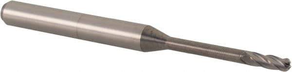 Accupro - 1/16" Diam, 0.186" LOC, 4 Flute Solid Carbide Ball End Mill - Uncoated, Single End, 1-1/2" OAL, 1/8" Shank Diam, Spiral Flute - USA Tool & Supply