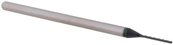 Accupro - 1/32" Diam, 3/8" LOC, 3 Flute Solid Carbide Ball End Mill - AlTiN Finish, Single End, 2-1/2" OAL, 1/8" Shank Diam, Spiral Flute - USA Tool & Supply