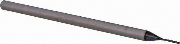 Accupro - 0.025" Diam, 0.203" LOC, 3 Flute Solid Carbide Ball End Mill - AlTiN Finish, Single End, 2-1/2" OAL, 1/8" Shank Diam, Spiral Flute - USA Tool & Supply