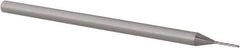Accupro - 0.025" Diam, 0.203" LOC, 3 Flute Solid Carbide Ball End Mill - Uncoated, Single End, 2-1/2" OAL, 1/8" Shank Diam, Spiral Flute - USA Tool & Supply