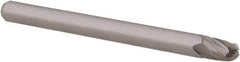 Accupro - 0.1181" Diam, 0.178" LOC, 4 Flute Solid Carbide Ball End Mill - Uncoated, Single End, 1-1/2" OAL, 1/8" Shank Diam, Spiral Flute - USA Tool & Supply