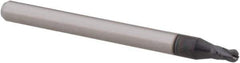 Accupro - 0.075" Diam, 0.112" LOC, 4 Flute Solid Carbide Ball End Mill - AlTiN Finish, Single End, 1-1/2" OAL, 1/8" Shank Diam, Spiral Flute - USA Tool & Supply