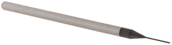 Accupro - 0.02" Diam, 0.03" LOC, 3 Flute Solid Carbide Ball End Mill - AlTiN Finish, Single End, 2-1/2" OAL, 1/8" Shank Diam, Spiral Flute - USA Tool & Supply