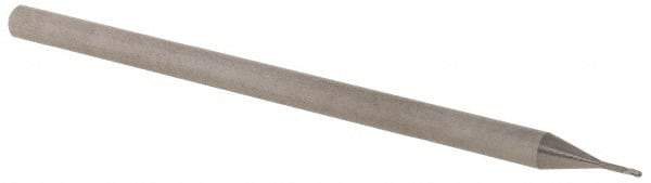 Accupro - 0.025" Diam, 0.037" LOC, 3 Flute Solid Carbide Ball End Mill - Uncoated, Single End, 2-1/2" OAL, 1/8" Shank Diam, Spiral Flute - USA Tool & Supply