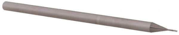 Accupro - 0.02" Diam, 0.03" LOC, 3 Flute Solid Carbide Ball End Mill - Uncoated, Single End, 2-1/2" OAL, 1/8" Shank Diam, Spiral Flute - USA Tool & Supply