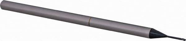 Accupro - 0.025" Diam, 0.037" LOC, 3 Flute Solid Carbide Ball End Mill - AlTiN Finish, Single End, 2-1/2" OAL, 1/8" Shank Diam, Spiral Flute - USA Tool & Supply