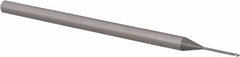 Accupro - 0.025" Diam, 0.037" LOC, 3 Flute Solid Carbide Ball End Mill - Uncoated, Single End, 2-1/2" OAL, 1/8" Shank Diam, Spiral Flute - USA Tool & Supply