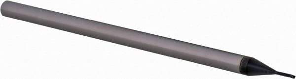 Accupro - 0.025" Diam, 0.037" LOC, 3 Flute Solid Carbide Ball End Mill - AlTiN Finish, Single End, 2-1/2" OAL, 1/8" Shank Diam, Spiral Flute - USA Tool & Supply