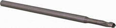 Accupro - 0.1" Diam, 0.15" LOC, 3 Flute Solid Carbide Ball End Mill - Uncoated, Single End, 2-1/2" OAL, 1/8" Shank Diam, Spiral Flute - USA Tool & Supply