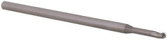 Accupro - 0.085" Diam, 0.127" LOC, 3 Flute Solid Carbide Ball End Mill - Uncoated, Single End, 2-1/2" OAL, 1/8" Shank Diam, Spiral Flute - USA Tool & Supply