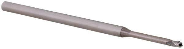 Accupro - 0.075" Diam, 0.112" LOC, 3 Flute Solid Carbide Ball End Mill - Uncoated, Single End, 2-1/2" OAL, 1/8" Shank Diam, Spiral Flute - USA Tool & Supply