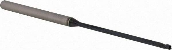 Accupro - 1/16" Diam, 0.093" LOC, 3 Flute Solid Carbide Ball End Mill - AlTiN Finish, Single End, 2-1/2" OAL, 1/8" Shank Diam, Spiral Flute - USA Tool & Supply