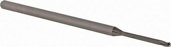 Accupro - 1/16" Diam, 0.093" LOC, 3 Flute Solid Carbide Ball End Mill - Uncoated, Single End, 2-1/2" OAL, 1/8" Shank Diam, Spiral Flute - USA Tool & Supply