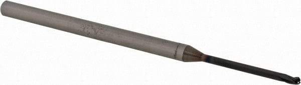 Accupro - 0.06" Diam, 0.09" LOC, 3 Flute Solid Carbide Ball End Mill - AlTiN Finish, Single End, 2-1/2" OAL, 1/8" Shank Diam, Spiral Flute - USA Tool & Supply