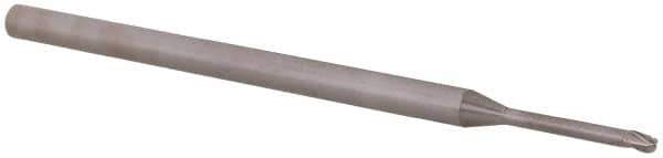 Accupro - 1/16" Diam, 0.093" LOC, 3 Flute Solid Carbide Ball End Mill - Uncoated, Single End, 2-1/2" OAL, 1/8" Shank Diam, Spiral Flute - USA Tool & Supply