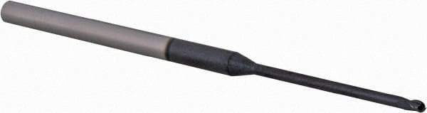 Accupro - 0.06" Diam, 0.09" LOC, 3 Flute Solid Carbide Ball End Mill - AlTiN Finish, Single End, 2-1/2" OAL, 1/8" Shank Diam, Spiral Flute - USA Tool & Supply