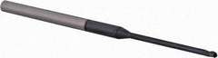 Accupro - 0.06" Diam, 0.09" LOC, 3 Flute Solid Carbide Ball End Mill - AlTiN Finish, Single End, 2-1/2" OAL, 1/8" Shank Diam, Spiral Flute - USA Tool & Supply