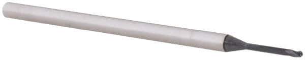 Accupro - 0.05" Diam, 0.075" LOC, 3 Flute Solid Carbide Ball End Mill - AlTiN Finish, Single End, 2-1/2" OAL, 1/8" Shank Diam, Spiral Flute - USA Tool & Supply