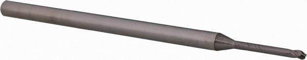 Accupro - 0.06" Diam, 0.09" LOC, 3 Flute Solid Carbide Ball End Mill - Uncoated, Single End, 2-1/2" OAL, 1/8" Shank Diam, Spiral Flute - USA Tool & Supply