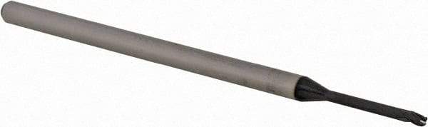 Accupro - 0.06" Diam, 0.09" LOC, 3 Flute Solid Carbide Ball End Mill - AlTiN Finish, Single End, 2-1/2" OAL, 1/8" Shank Diam, Spiral Flute - USA Tool & Supply