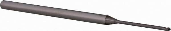 Accupro - 0.045" Diam, 0.067" LOC, 3 Flute Solid Carbide Ball End Mill - Uncoated, Single End, 2-1/2" OAL, 1/8" Shank Diam, Spiral Flute - USA Tool & Supply