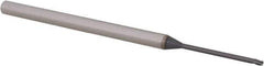 Accupro - 0.045" Diam, 0.067" LOC, 3 Flute Solid Carbide Ball End Mill - AlTiN Finish, Single End, 2-1/2" OAL, 1/8" Shank Diam, Spiral Flute - USA Tool & Supply