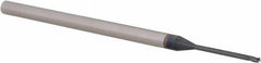 Accupro - 0.045" Diam, 0.067" LOC, 3 Flute Solid Carbide Ball End Mill - AlTiN Finish, Single End, 2-1/2" OAL, 1/8" Shank Diam, Spiral Flute - USA Tool & Supply