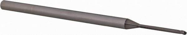 Accupro - 0.045" Diam, 0.067" LOC, 3 Flute Solid Carbide Ball End Mill - Uncoated, Single End, 2-1/2" OAL, 1/8" Shank Diam, Spiral Flute - USA Tool & Supply