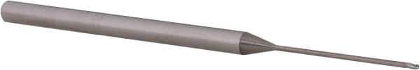 Accupro - 1/32" Diam, 0.046" LOC, 3 Flute Solid Carbide Ball End Mill - Uncoated, Single End, 2-1/2" OAL, 1/8" Shank Diam, Spiral Flute - USA Tool & Supply