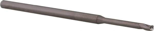 Accupro - 0.085" Diam, 0.127" LOC, 3 Flute Solid Carbide Ball End Mill - Uncoated, Single End, 2-1/2" OAL, 1/8" Shank Diam, Spiral Flute - USA Tool & Supply