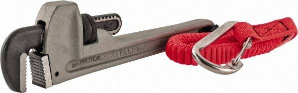 Proto - 10" Aluminum Tethered Straight Pipe Wrench - 1-1/2" Pipe Capacity - USA Tool & Supply