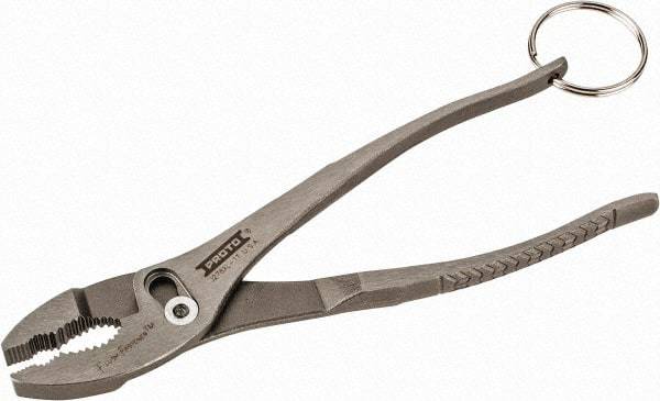 Proto - 8" OAL, 2-3/32" Jaw Length, 1-5/16" Jaw Width, Tethered, Slip Joint Pliers - 2 Positions, Slip Joint Head, Slip Joint Plier Tool - USA Tool & Supply