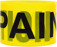 TRIMACO - 300' Long x 3" Wide Roll, PVC, Yellow Barricade Tape - Message: Caution - Wet Paint - USA Tool & Supply