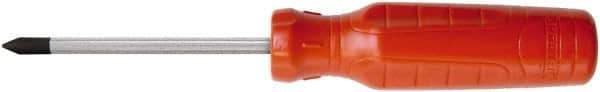 Proto - #0, 5-3/4" OAL, Tethered Phillips Screwdriver - 3" Blade Length, Round Shank, Ergonomic Handle - USA Tool & Supply