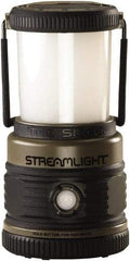 Streamlight - 4 White, 1 Red LED Bulb, Spotlight/Lantern Flashlight - Coyote Tan Plastic Body, 3 D Alkaline Batteries Included - USA Tool & Supply