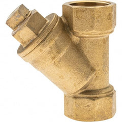 Value Collection - 3/4" Pipe, Female NPT Ends, Forged Brass Y-Strainer - 600 psi WOG Rating, 150 psi WSP Rating - USA Tool & Supply