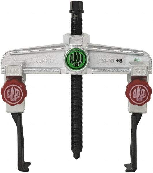 KUKKO - 2 Jaw, 1-7/16" to 3-9/16" Spread, 5 Ton Capacity, Reversible Puller - 3.94" Reach, 7-3/4" Long, For Gears, Bearings, Pulleys, Bushings, Seals - USA Tool & Supply