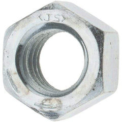 Value Collection - 3/8-16 UNC Steel Right Hand Hex Nut - 9/16" Across Flats, 21/64" High, Zinc-Plated Finish - USA Tool & Supply