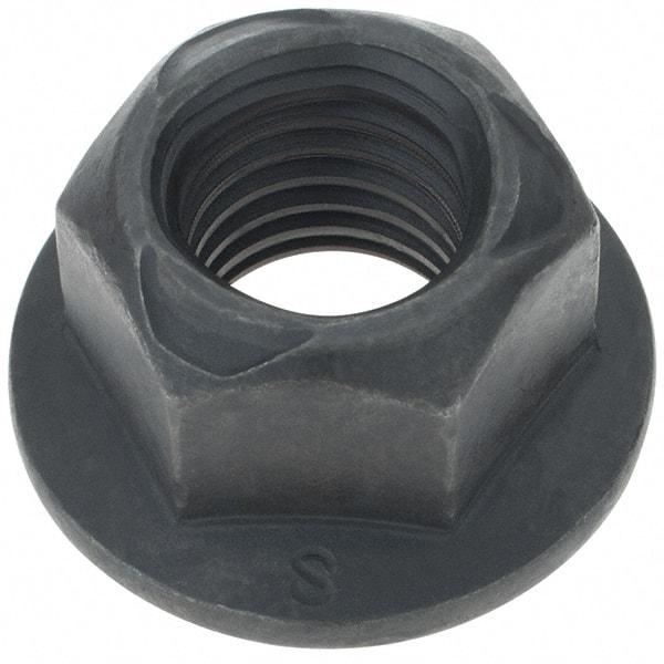 Made in USA - 5/8-11 UNC Grade G Hex Flange Lock Nut with Distorted Thread - Uncoated - USA Tool & Supply