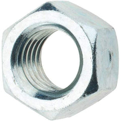 Value Collection - 5/8-11 UNC Grade 2 Two Way Lock Nut with Distorted Thread - 15/16" Width Across Flats, 35/64" High, Zinc-Plated Finish - USA Tool & Supply