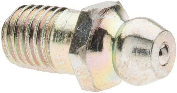 Value Collection - Straight Head Angle, 1/4-28 Taper Thread Grease Fitting - Zinc Plated Finish - USA Tool & Supply