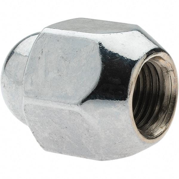 Value Collection - M12-1.25 Chrome Finish Wheel Nut - 21mm Hex, 29mm Overall Length, 60° Seat Angle - USA Tool & Supply