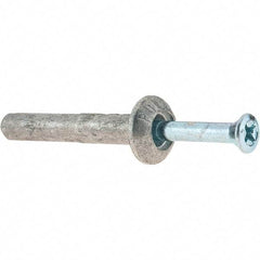 Powers Fasteners - 1/4" Diam, 1/4" Drill, 1-1/2" OAL, Hammer Drive Concrete Anchor - Zamac Alloy, Zinc-Plated Finish, Mushroom Head - USA Tool & Supply