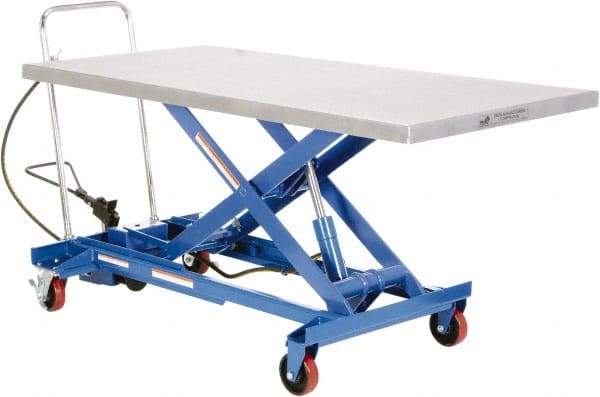 Vestil - 1,000 Lb Capacity Manual Scissor Lift - 12-1/8" to 35-1/2" Lift Height, 63" Platform Length x 31-1/2" Platform Width - USA Tool & Supply