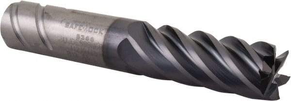 Kennametal - 5/8", 1-1/4" LOC, 5/8" Shank Diam, 3-1/2" OAL, 6 Flute, Solid Carbide Square End Mill - Single End, AlTiN Finish, Spiral Flute, 38° Helix, Centercutting, Right Hand Cut, Right Hand Flute, Series UJDE - USA Tool & Supply